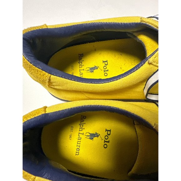 POLO Ralph Lauren SAYER LOGO Canvas Lace Up Low Top Casual Sneaker Size 8 - Picture 7 of 11